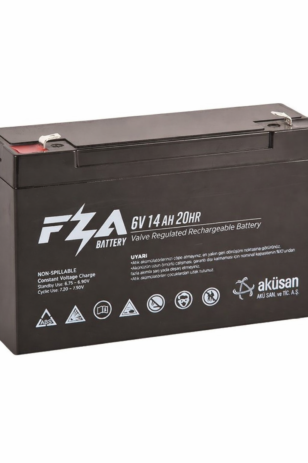 FZA 6 V 14 AH AGM Bakımsız Kuru Akü 151x50x95 mm